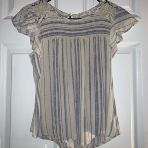 Gently used blue and white blouse.